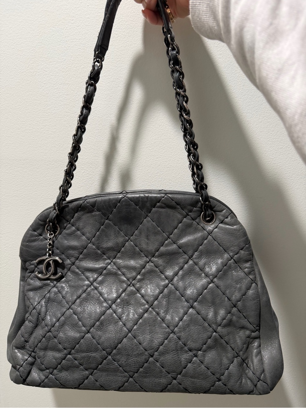CHANEL mademoiselle bowling bag with CC Charm
